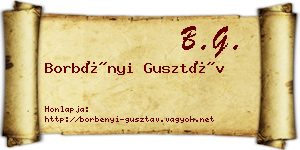 Borbényi Gusztáv névjegykártya