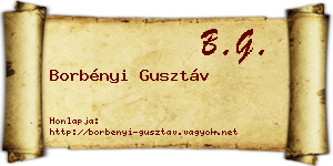 Borbényi Gusztáv névjegykártya