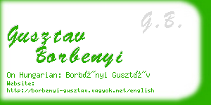 gusztav borbenyi business card